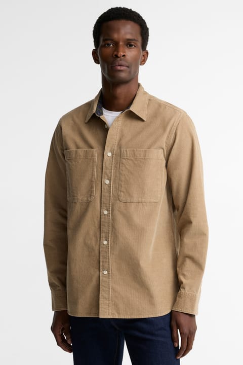 پیراهن بافت‌دار Barbour Authentic Cord ST17 رنگ Washed Stone