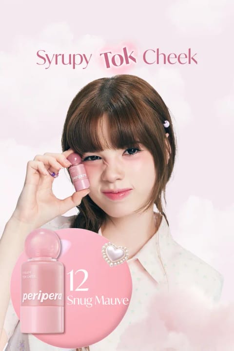 PERIPERA رژگونه مایع سبک با بافت یکپارچه با پوست، پیگمنته Syrupy Tok Che... — 12 Snug Mauve