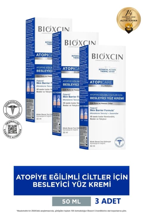 Bioxcin Atopicare کرم مغذی صورت برای پوست‌های مستعد آتوپی ۳×۵۰ میلی‌لیتر