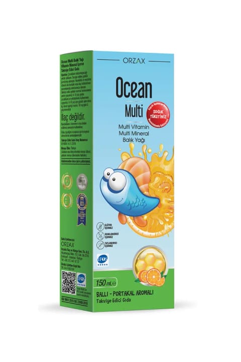 Ocean Multi - شربت مولتیویتامین و مولتیمینرال + امگا ۳ با طعم عسل و پرتقال