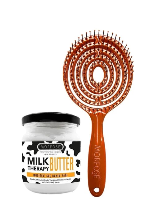 مورفوز برس موی بیضی با کرم معجزه‌آسای درمان مو حاوی Milk Therapy Butter