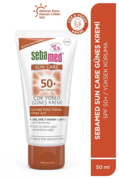 Sebamed کرم ضد آفتاب SPF 50+ 50 میلی‌لیتر با فیلتر UVA UVB و ویتامین E محافظت سه‌گانه بالا...