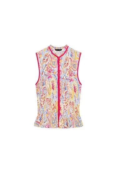 Zara پیراهن طرح‌دار با گلدوزی مشبک