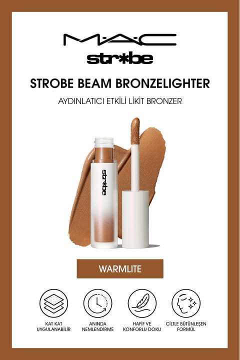 برنزر مایع M.A.C Strobe Beam با اثر روشن‌کنندگی - Warmlite