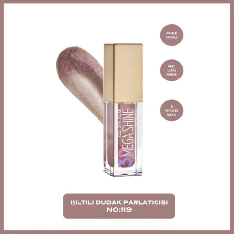 Golden Rose برق لب 3D Mega Shine شماره 119
