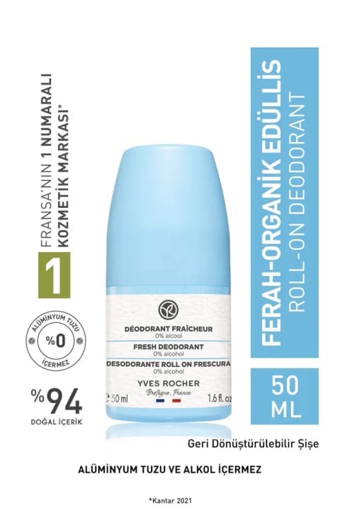 Yves Rocher دئودورانت رولی ارگانیک ادولیس - ۵۰ میلی‌لیتر