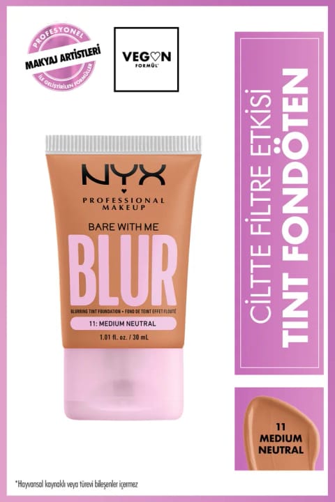 NYX Professional Makeup Blur Tint فونداسیون با افکت فیلتر روی پوست - 11 Medium N...