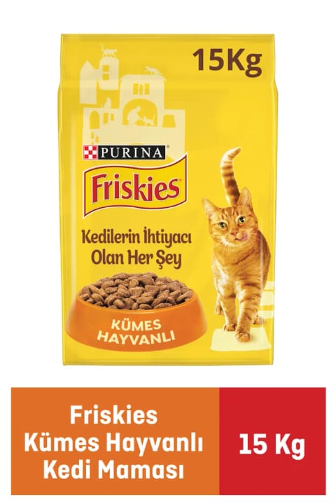 غذای خشک گربه بالغ Friskies با مرغ ۱۵ کیلوگرم