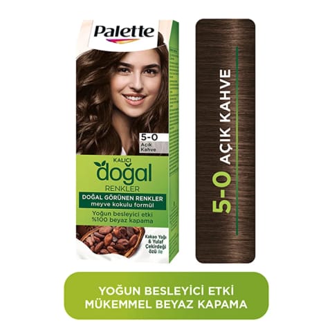 رنگ موی دائم Palette رنگ‌های طبیعی 5-0 قهوه‌ای روشن