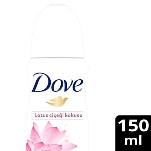 Dove اسپری دئودورانت زنانه مراقبت آبرسان گل نیلوفر ۱۵۰ میلیلیتری