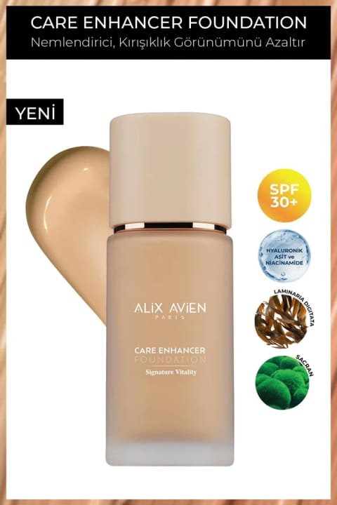 Alix Avien کرم پودر ضد چروک مرطوبکننده با SPF30 و پایانی درخشان — 812 Soft Peach
