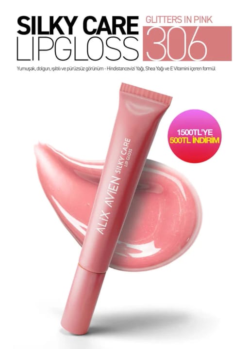 Alix Avien براقکننده لب با اثر حجمدهی و مرطوبکنندگی - Silky Care — 306 Glutters In Pink
