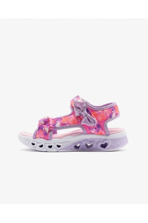 SKECHERS FLUTTER HEARTS SANDAL-BLURRY LOVE صندل چراغ‌دار دختر بچه بزرگ صورتی
