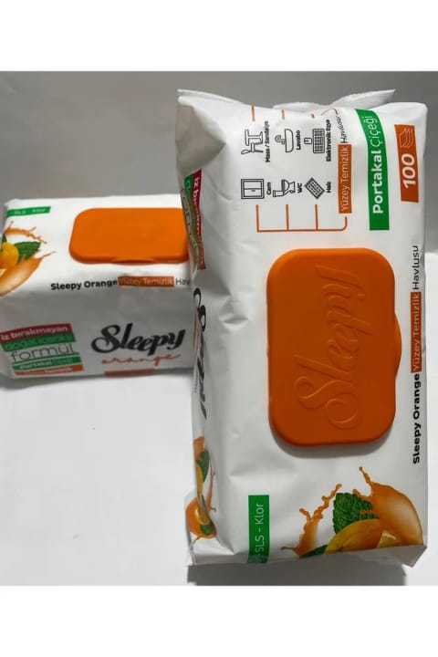دستمال تمیزکنندهٔ سطوح Sleepy سری میوه پرتقال ۱۰۰ برگی — ۲ عدد