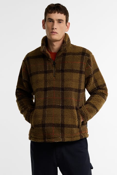 باربور هارتلی نیمزیپ پولار TN91 Muted Tartan