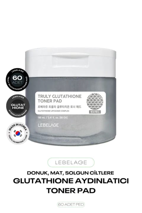 LEBELAGE تونر پد روشنکننده حاوی Glutathione Truly Glutathione Toner Pad