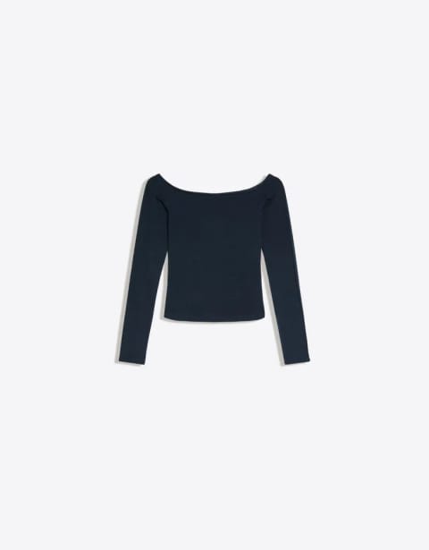 تی‌شرت آستین بلند یقه Bardot