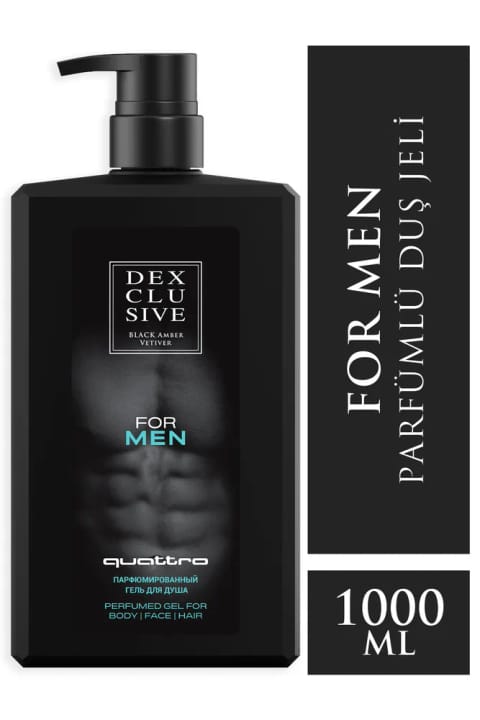 ژل دوش DEXCLUSIVE Quattro For Men 1000 ml