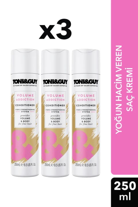Toni&Guy Volume Addiction حجم‌دهنده نرم‌کننده مو 3×250 میلی‌لیتر