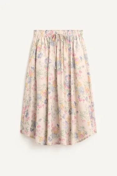 دامن گل‌دار نخی Zara