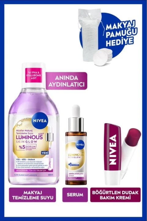 NIVEA Skin Glow میکellar آب پاککننده آرایش، سرم پوست،...