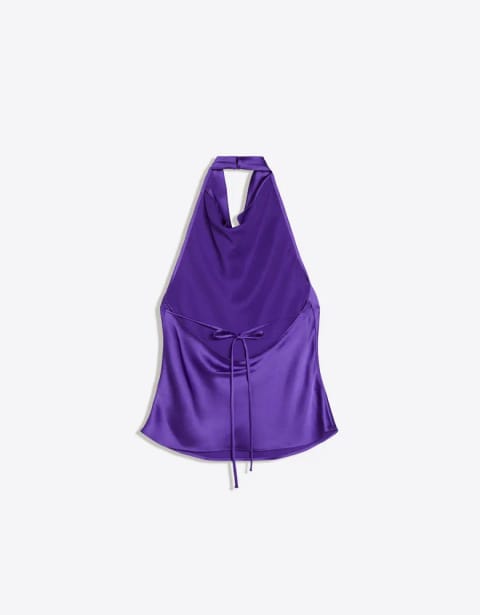 Draped sateen top