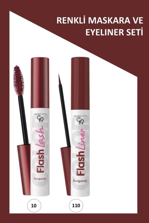 Golden Rose ست آرایشی Flash Lash ماسکارای شرابی و لاینر Flash
