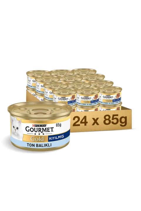 کنسرو گربه Gourmet Gold با ماهی تن خردشده ۲۴×۸۵ گرم