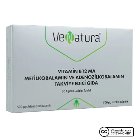 وناتورا ویتامین B12 MA متیل کوبالامین و آدنوزیل کوبالامین 30 قرص