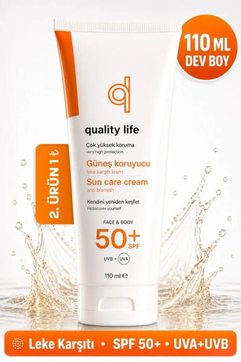Quality Life ضدآفتاب صورت 110 میلی‌لیتر - پایه آب ضدلک SPF 50+