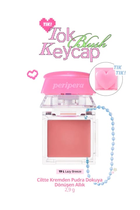 PERIPERA رژگونه تبدیل شونده از کرم به پودر Tok Blush Keycap (19 Lazy Breeze)