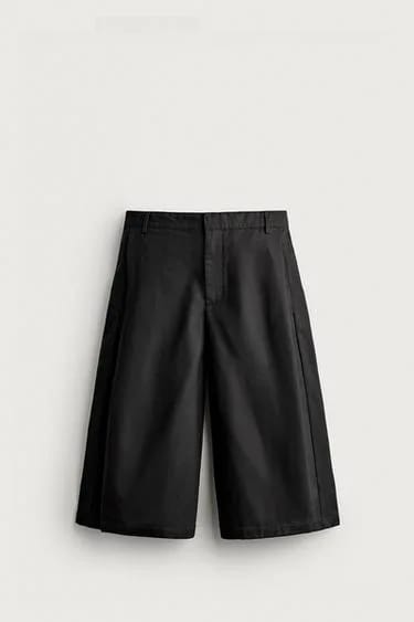 RELAXED FIT CULOTTES WITH SIDE PLEATS