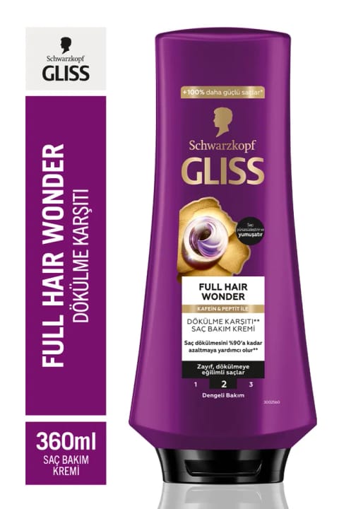 Gliss Full Hair Wonder کافئین و Peptide ضد ریزش مو نرمکننده مو 36...