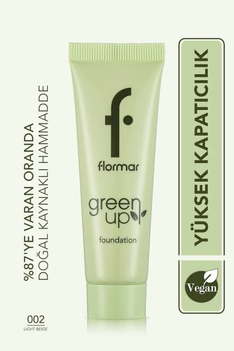 Flormar Yarı Mat Finish آب پایه وگان فونداسیون - Green Up Foundation - 002 ...