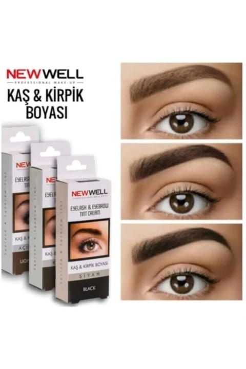 New Well رنگ ابرو و مژه قهوهای