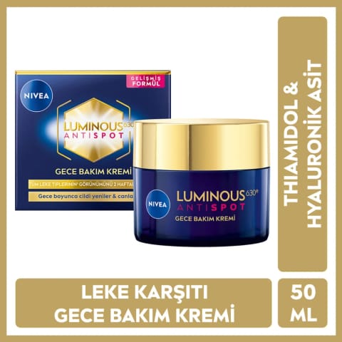 Nivea Luminous630 Thiamidol کرم شب ضدلک 50 میلیلیتر