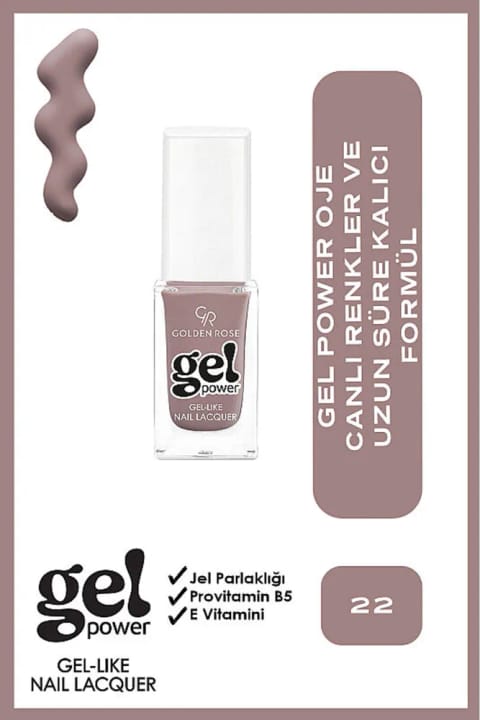 لاک ناخن ژلی Golden Rose Gel Power - شماره ۲۲