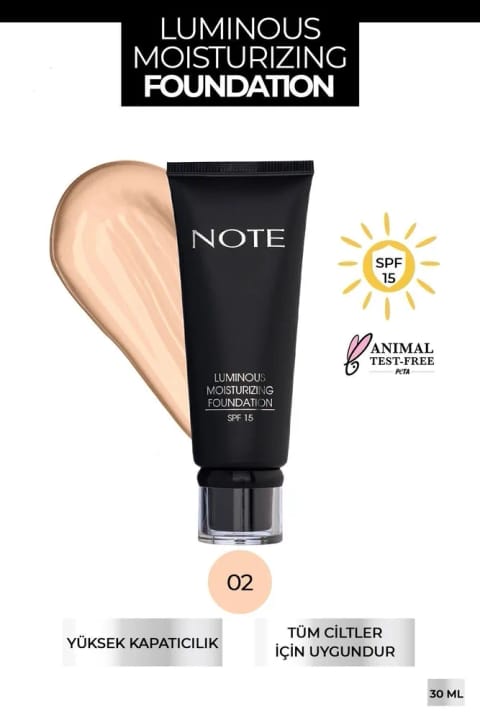 فونداسیون مرطوبکننده درخشان NOTE با SPF 15