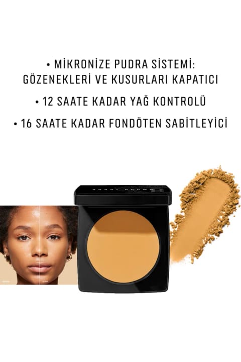 پودر فشرده شییر فینیش برند Bobbi Brown - رنگ گلدن اورنج