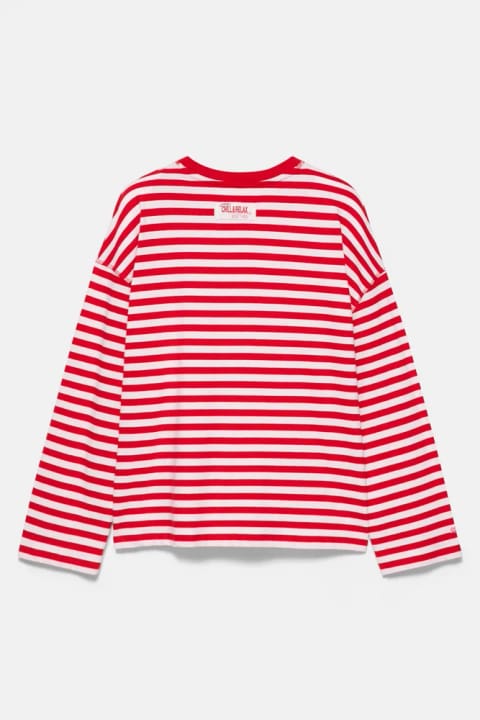 تیشرت oversize راهراه با نوشته