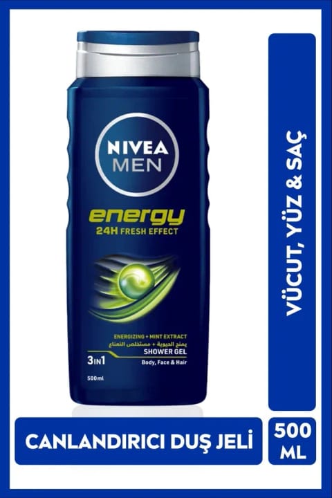 NIVEA MEN ژل شower و حمام انرژی 500ml