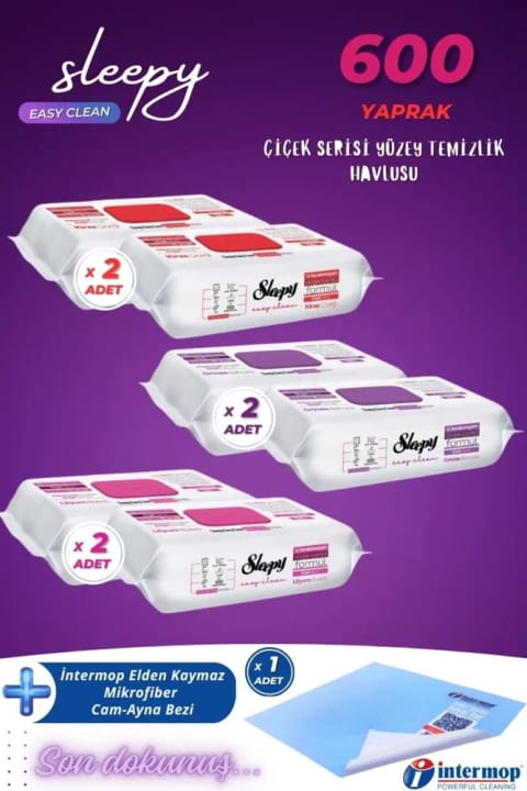 Sleepy Easy Clean دستمال تمیزکننده سطوح دسته گل لیلیوم x2 + باغ ارکیده x2 ...