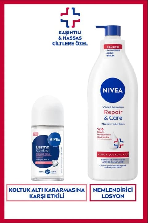 NIVEA زنانه رولآن دئودورانت Derma Control Natural Tone 50ml و Repair&Care...