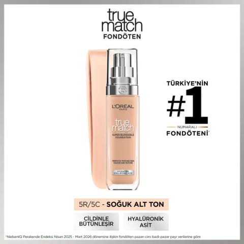 Loreal Paris True Match کرم پودر مراقبتی 5.R/5.C با تهرنگ سرد