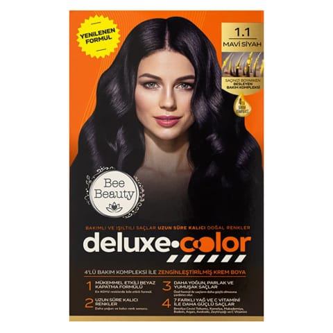 رنگ موی Bee Beauty Deluxe Color Kit 1.1 مشکی آبی