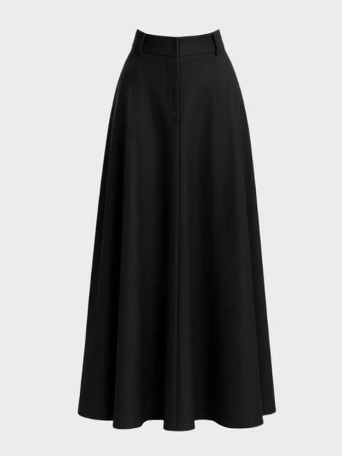 دامن ماکسی جیب‌دار کمر بالا - مشکی