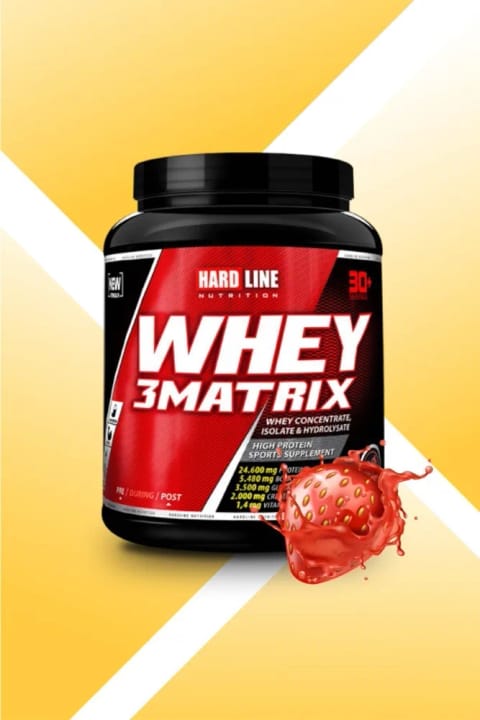 هاردلاین Whey 3matrix 908 گرم - طعم توت فرنگی