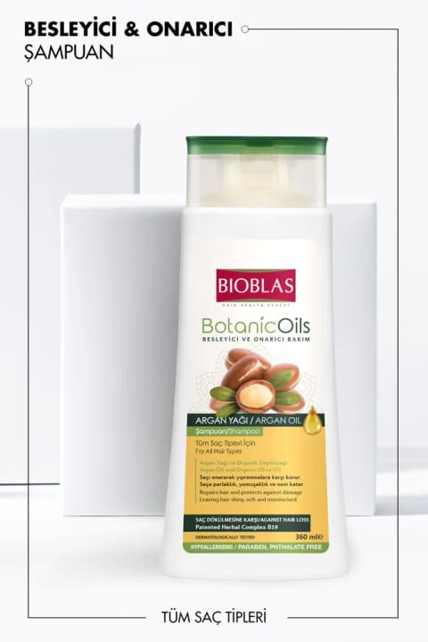 بیوبلاس شامپو روغن آرگان Botanic Oils 2×360 میلیلیتر