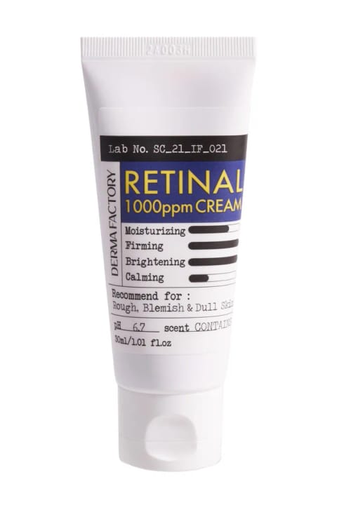 DERMA FACTORY کرم Retinal %0.1 مخصوص پوست‌های دارای لک و اسکار 1000 Ppm