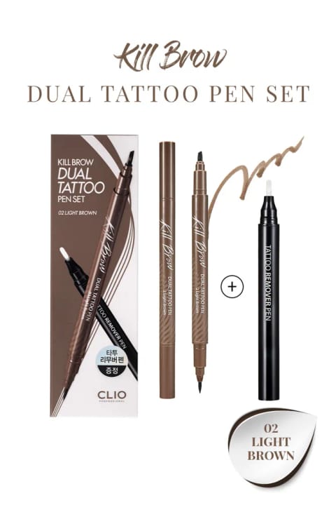 ست مداد اصلاح ابرو و آرایش نیمه دائمی CLIO Kill Brow Dual Tatto — 02 Light